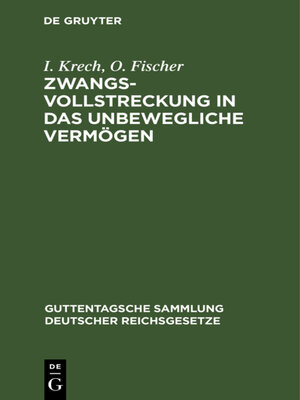 cover image of Zwangsvollstreckung in das unbewegliche Vermögen